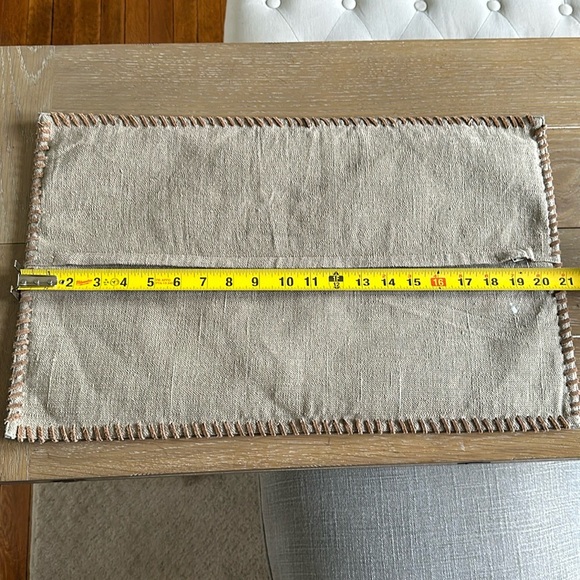 New Arhaus black white hair on hide panel leather pillow cover linen back 12x20 - Picture 10 of 14